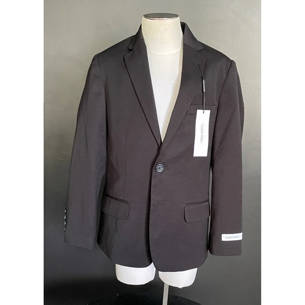 NWT Calvin Klein Boys' Little Bi-Stretch Blazer Suit Jacket, 2‎ Single Breasted